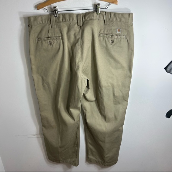 Carhartt Tan Khaki Pants 42x28 Men’s Flat Front - Picture 6 of 6